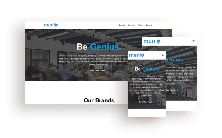 Menlo Inc site on multiple devices