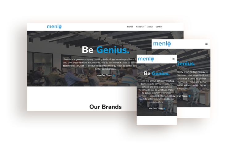 Menlo Inc site on multiple devices